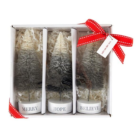 Face to Face Bottle Brush Tree Set - Winter Wonderland/NIB - Picture 4 of 8